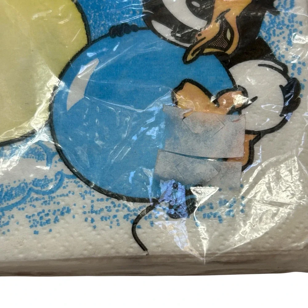 Vintage 1990s Looney Tunes Baby Birthday Napkins - NOS Set of 16-Bugs Bunny Duck